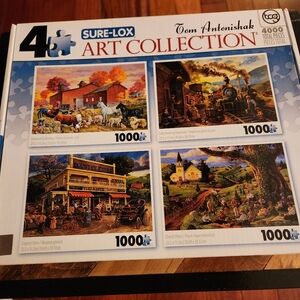 Sure-Lox 4 1000 Piece Puzzles Tom Antonishak Art Collection
